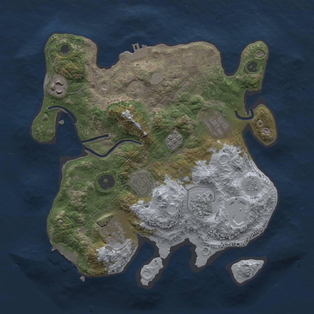 Rust Map: Procedural Map, Size: 3000, Seed: 246250, 15 Monuments