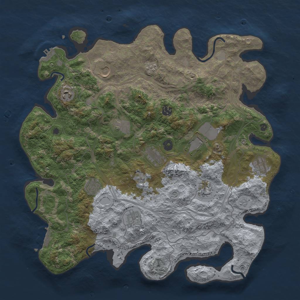 Rust Map: Procedural Map, Size: 4250, Seed: 351576673, 20 Monuments