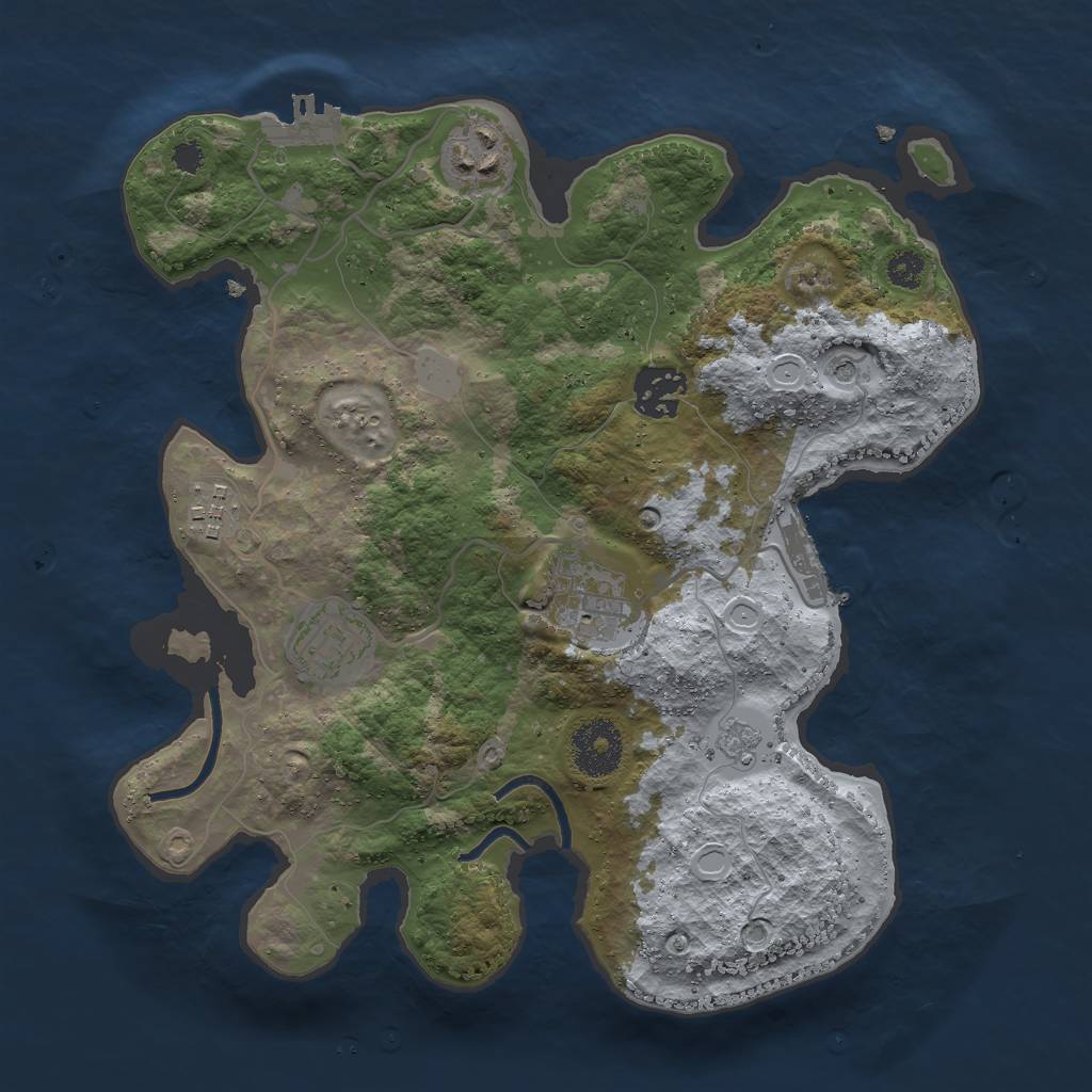 Rust Map: Procedural Map, Size: 3000, Seed: 6542, 12 Monuments