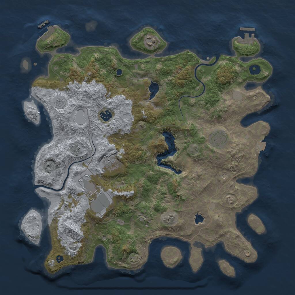 Rust Map: Procedural Map, Size: 4000, Seed: 1588920089, 13 Monuments