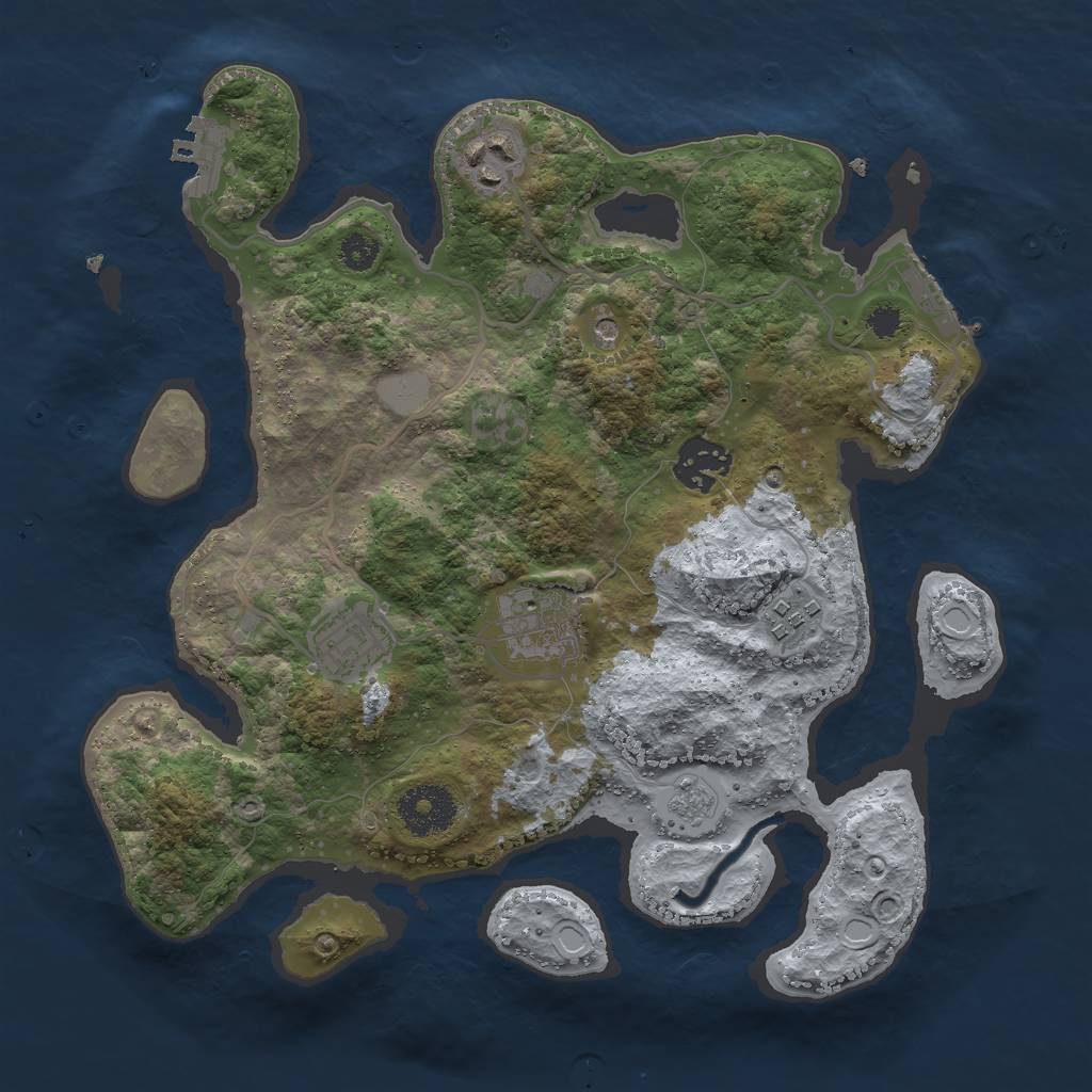 Rust Map: Procedural Map, Size: 3000, Seed: 58220396, 14 Monuments