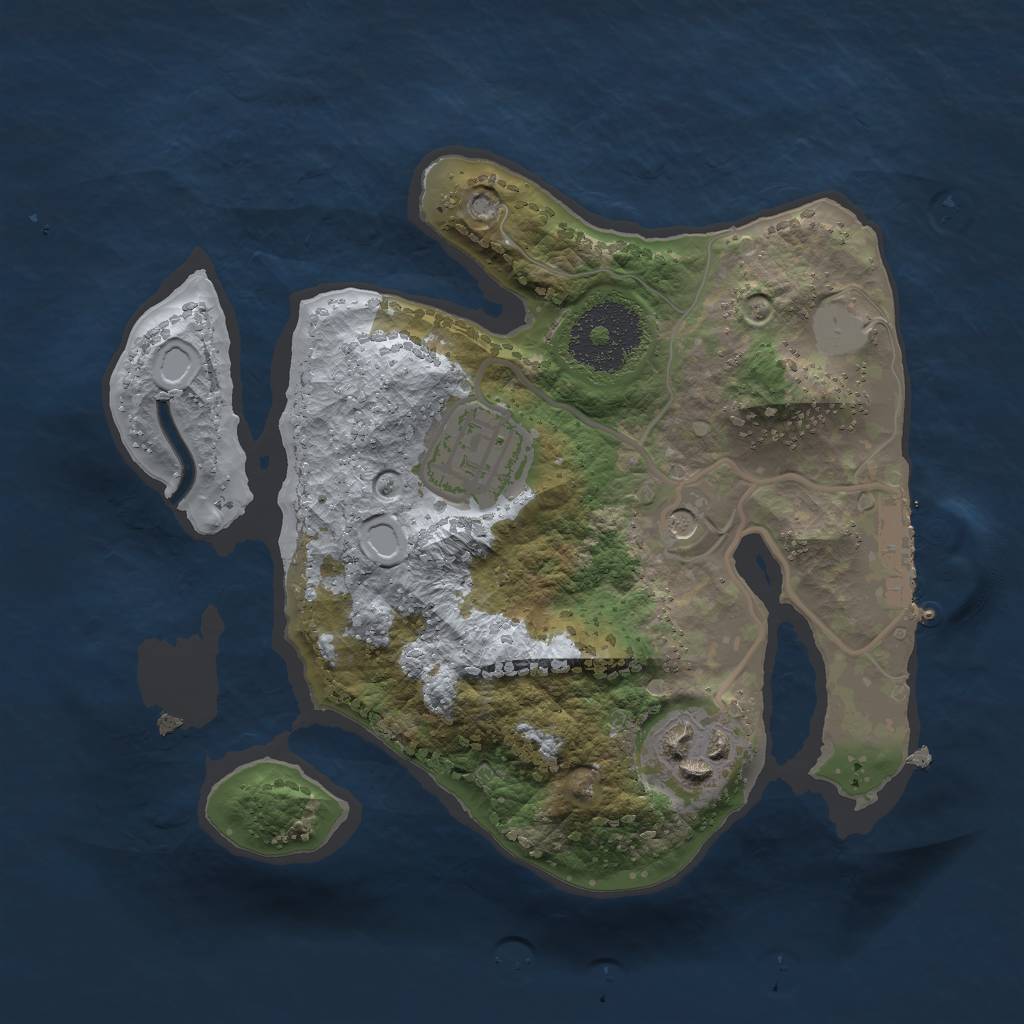 Rust Map: Procedural Map, Size: 2200, Seed: 1346143601, 9 Monuments