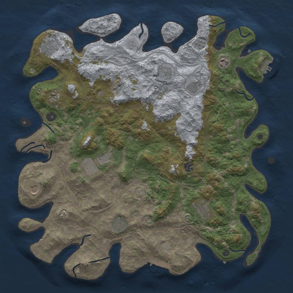 Rust Map: Procedural Map, Size: 4500, Seed: 1989999888, 20 Monuments