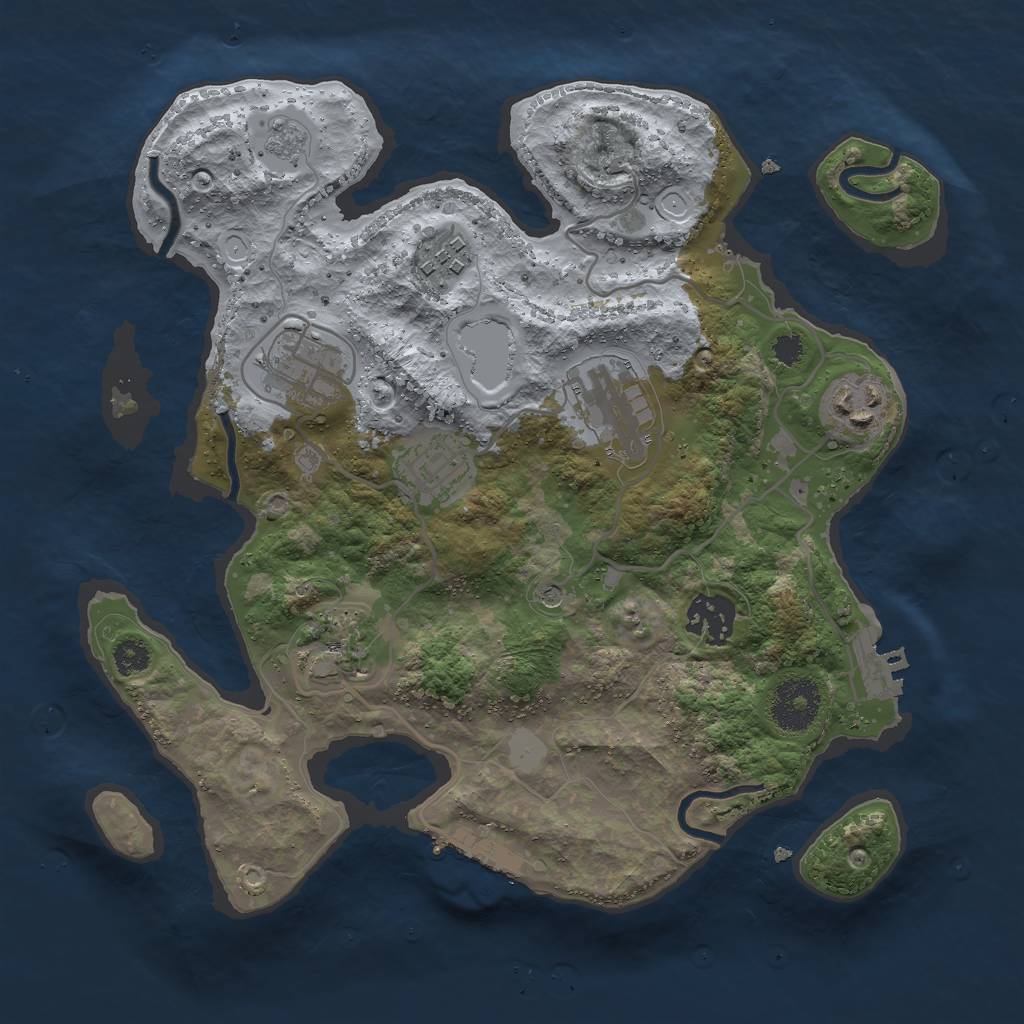 Rust Map: Procedural Map, Size: 3000, Seed: 457745, 14 Monuments