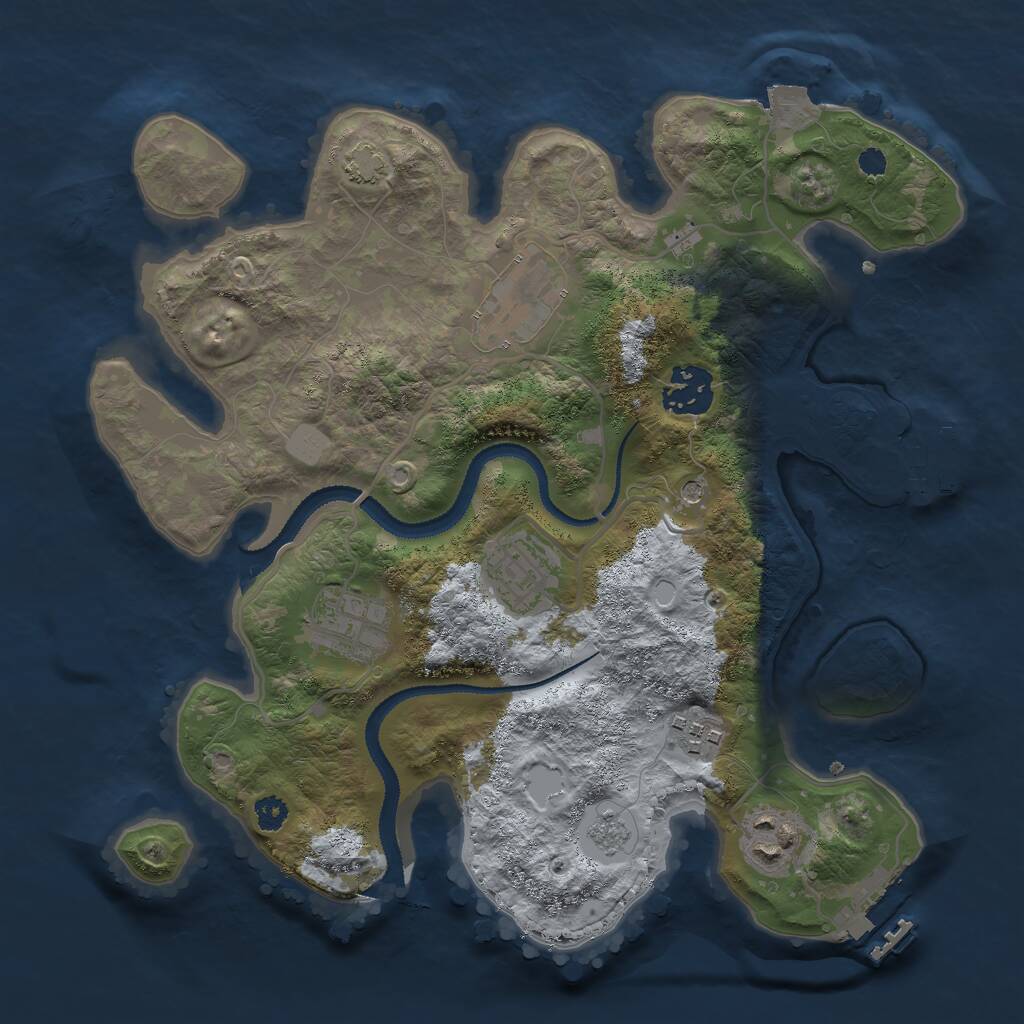 Rust Map: Procedural Map, Size: 3000, Seed: 1191498241, 12 Monuments