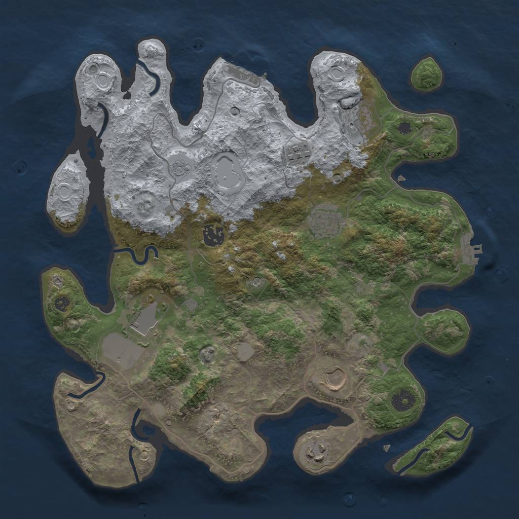 Rust Map: Procedural Map, Size: 3500, Seed: 114200123, 16 Monuments