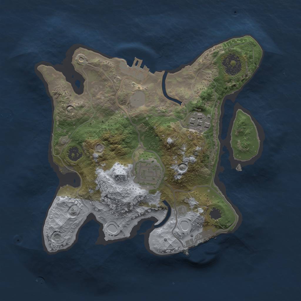 Rust Map: Procedural Map, Size: 2222, Seed: 260123, 7 Monuments
