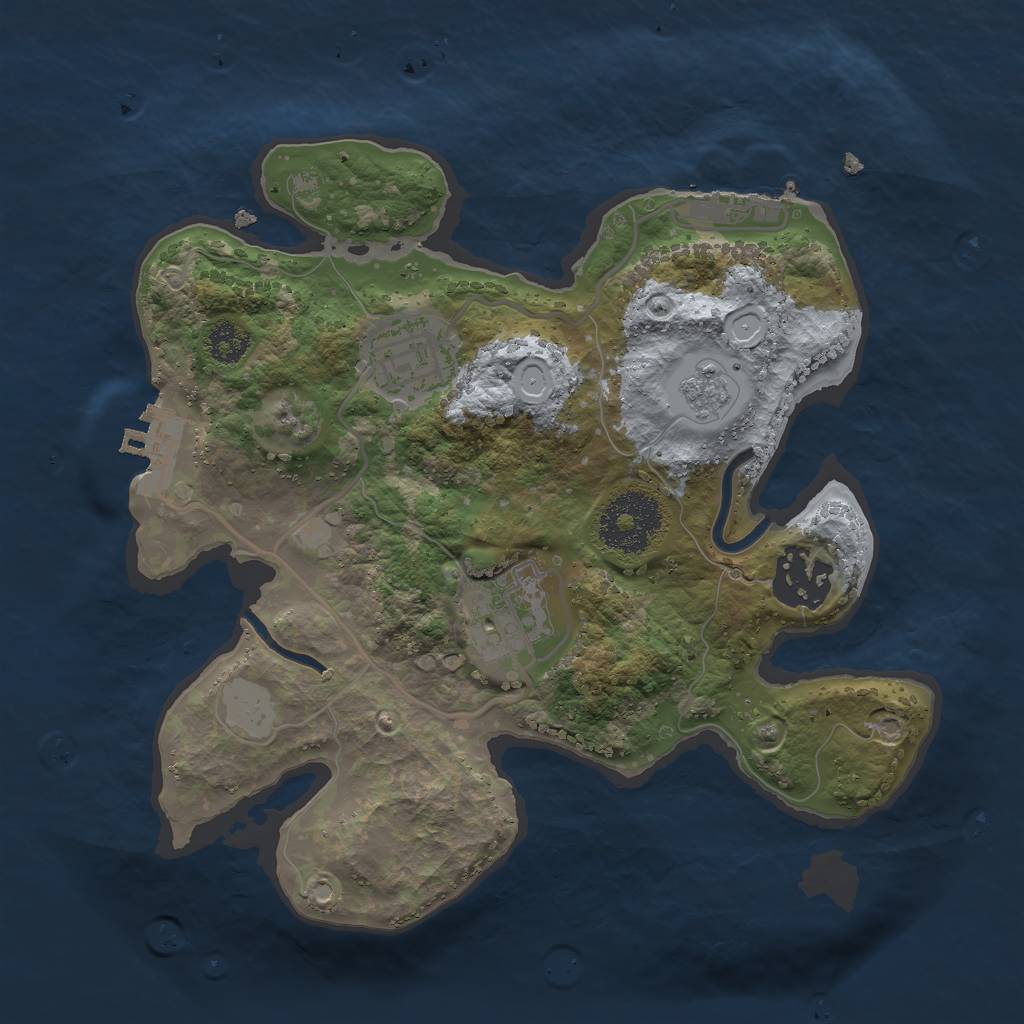 Rust Map: Procedural Map, Size: 2500, Seed: 102461, 9 Monuments