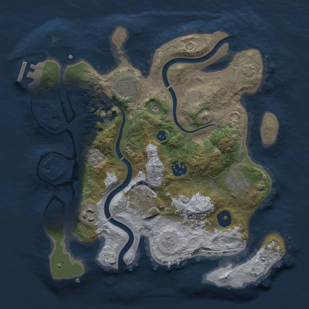 Rust Map: Procedural Map, Size: 3000, Seed: 994992543, 11 Monuments