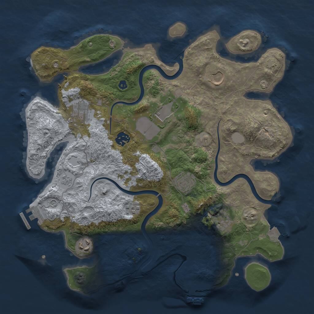 Rust Map: Procedural Map, Size: 3500, Seed: 15397464, 14 Monuments