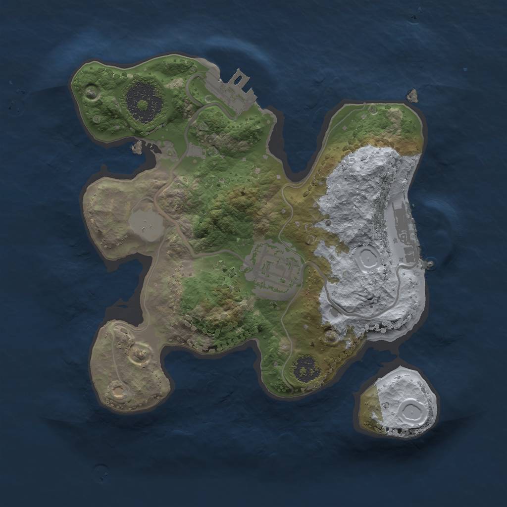 Rust Map: Procedural Map, Size: 2000, Seed: 1838689491, 8 Monuments
