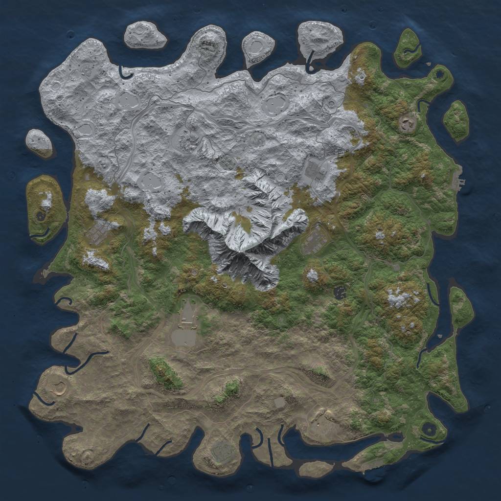 Rust Map: Procedural Map, Size: 5500, Seed: 2062315446, 20 Monuments