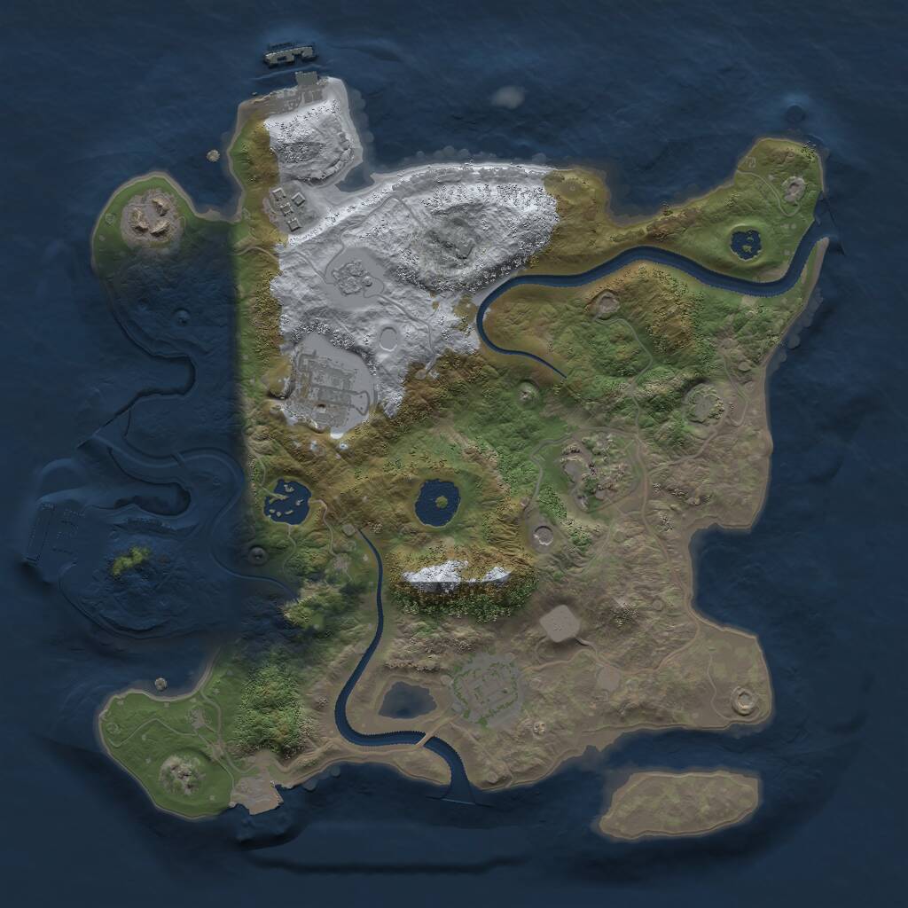 Rust Map: Procedural Map, Size: 3000, Seed: 663984699, 12 Monuments