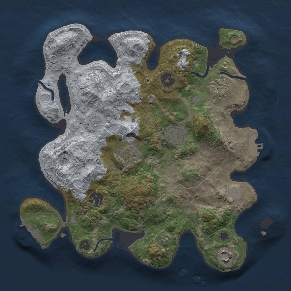 Rust Map: Procedural Map, Size: 3000, Seed: 295520, 14 Monuments
