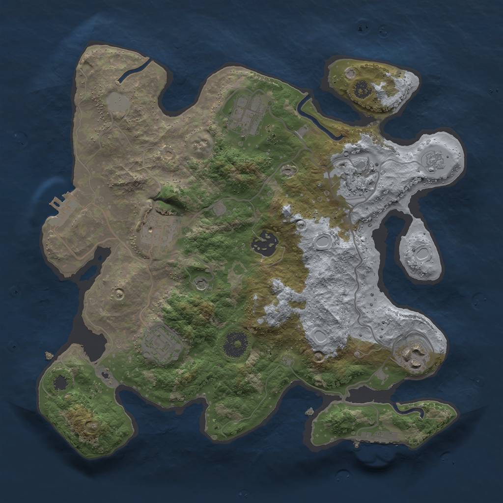 Rust Map: Procedural Map, Size: 3000, Seed: 997850, 13 Monuments