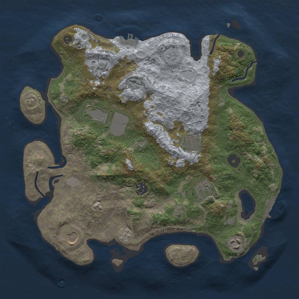 Rust Map: Procedural Map, Size: 3500, Seed: 587, 17 Monuments