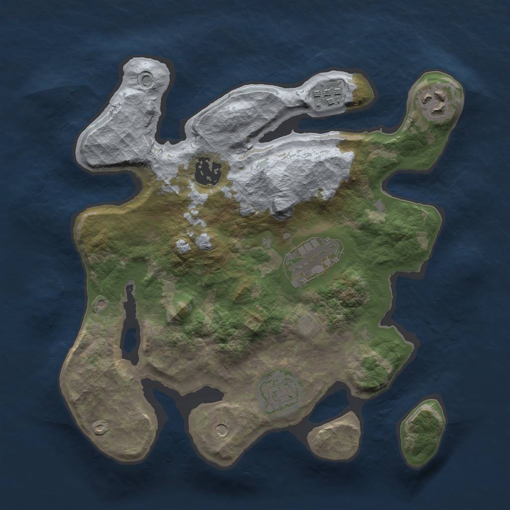 Rust Map: Barren, Size: 2750, Seed: 996365728, 8 Monuments