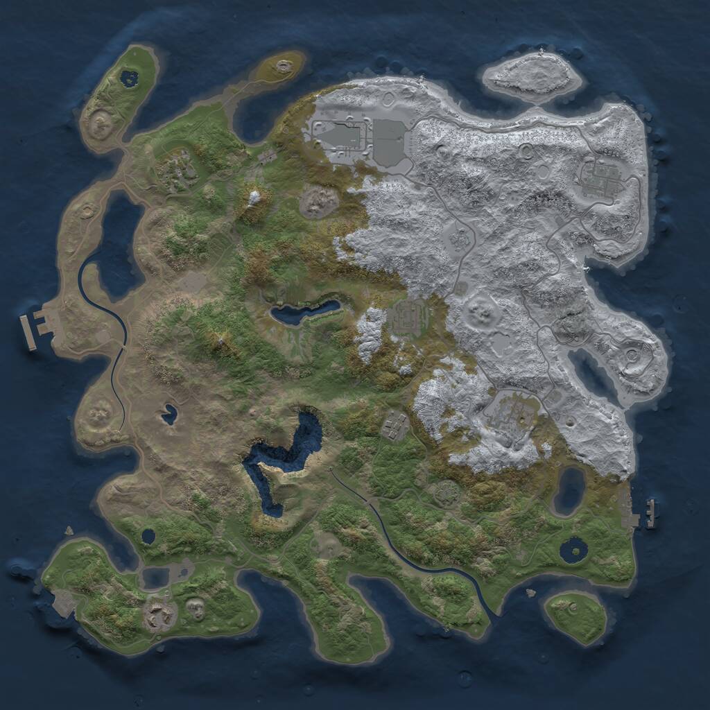 Rust Map: Procedural Map, Size: 4000, Seed: 554985636, 13 Monuments