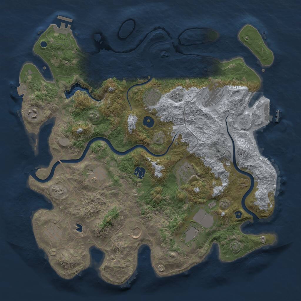 Rust Map: Procedural Map, Size: 4000, Seed: 1984598290, 16 Monuments