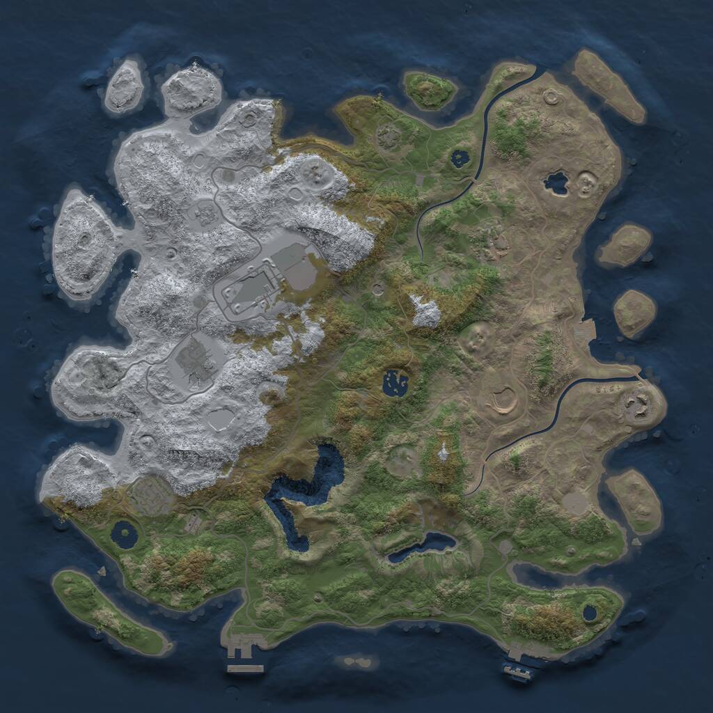 Rust Map: Procedural Map, Size: 4000, Seed: 1981320349, 13 Monuments