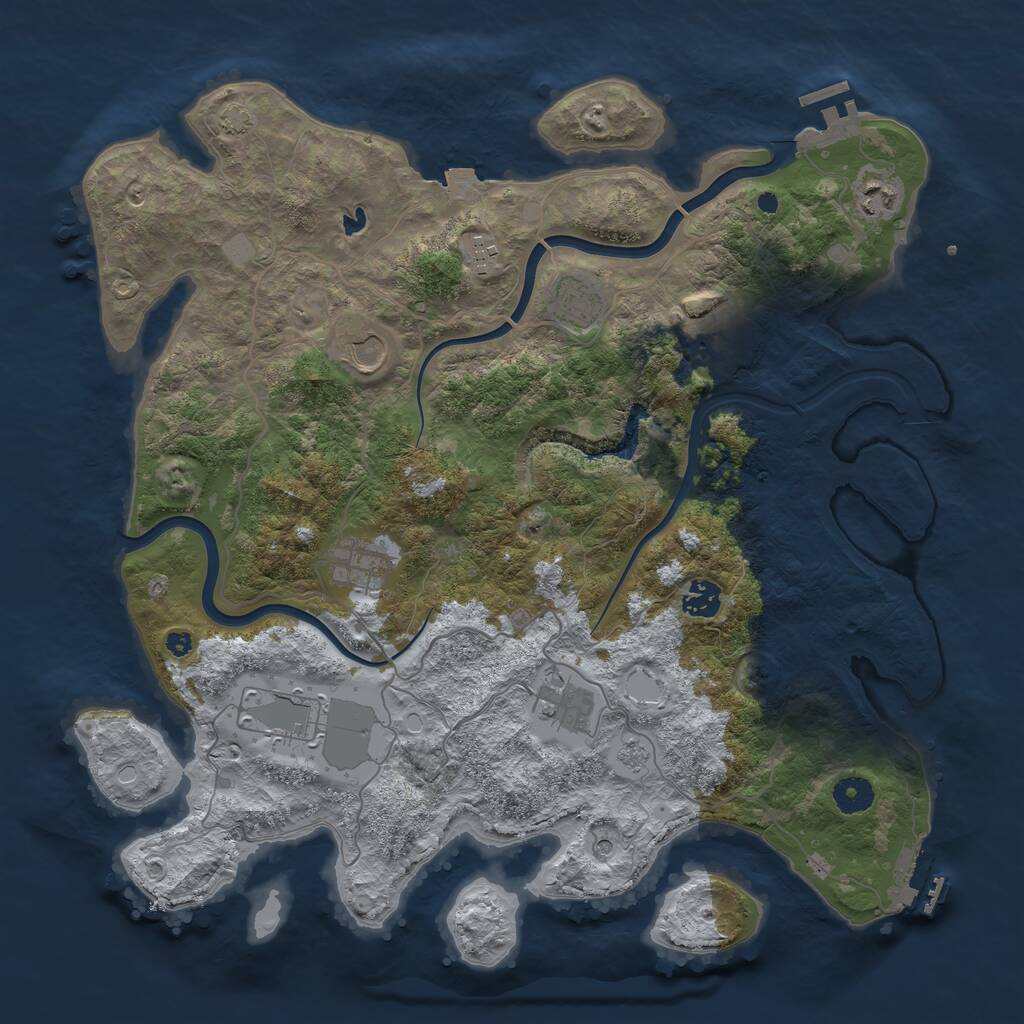 Rust Map: Procedural Map, Size: 4000, Seed: 732311018, 15 Monuments