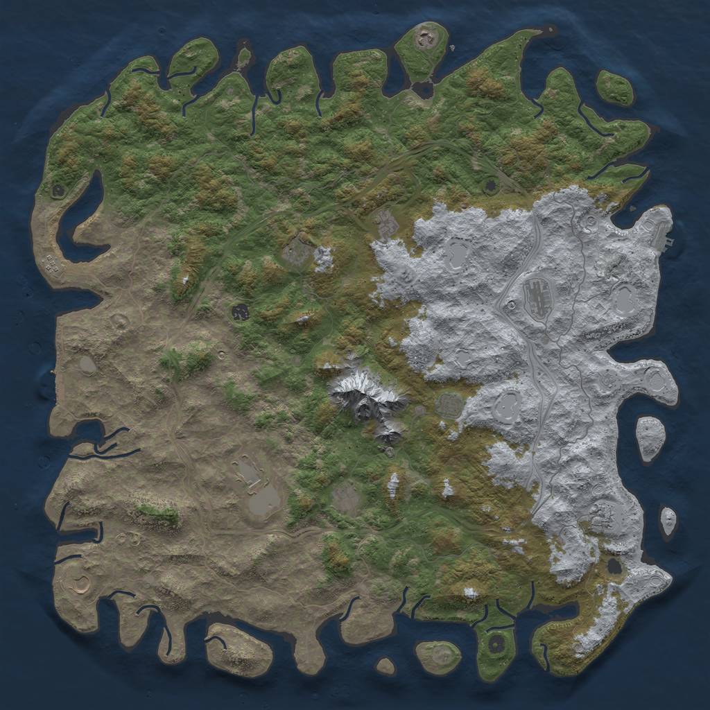 Rust Map: Procedural Map, Size: 6000, Seed: 6931, 20 Monuments