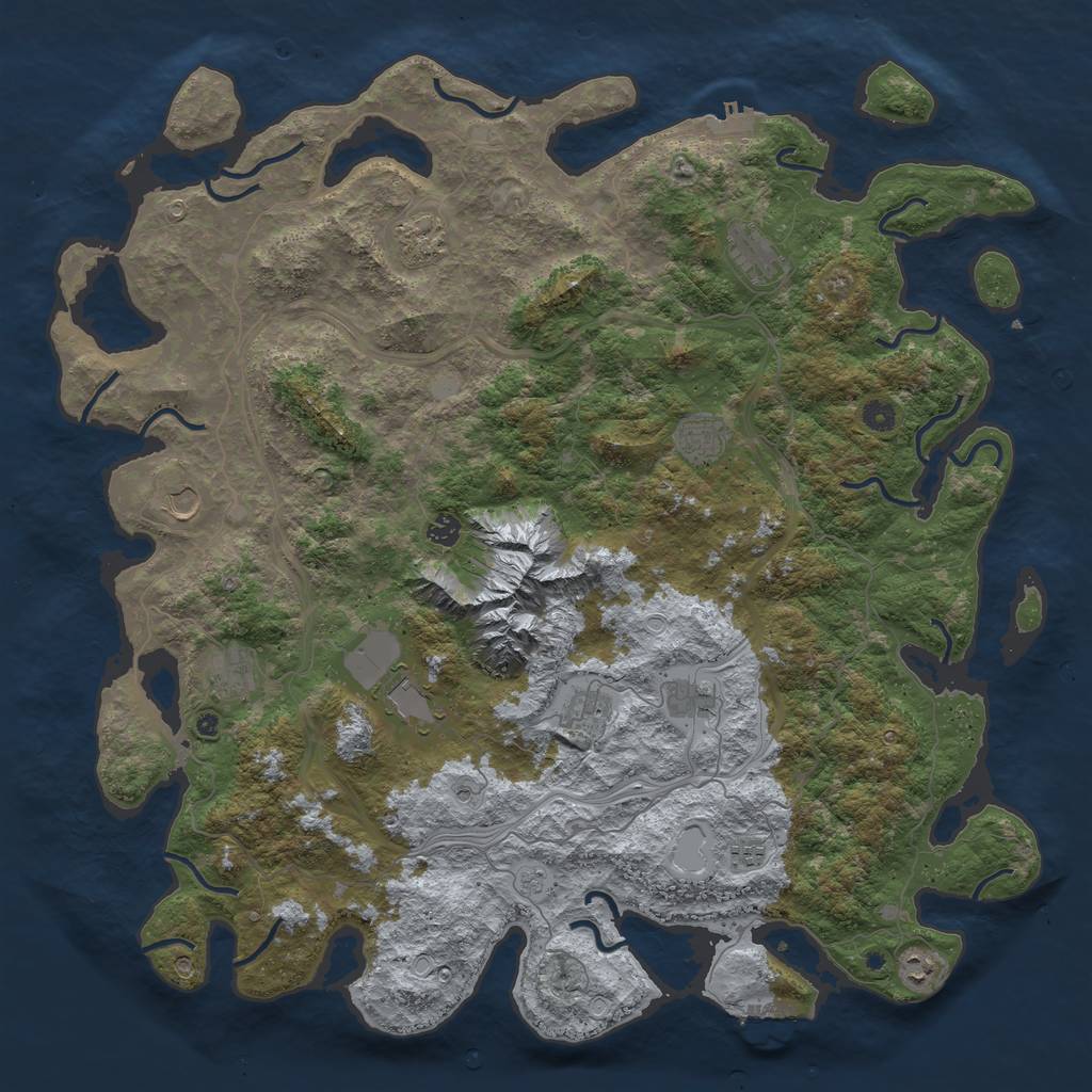 Rust Map: Procedural Map, Size: 5000, Seed: 80389954, 20 Monuments