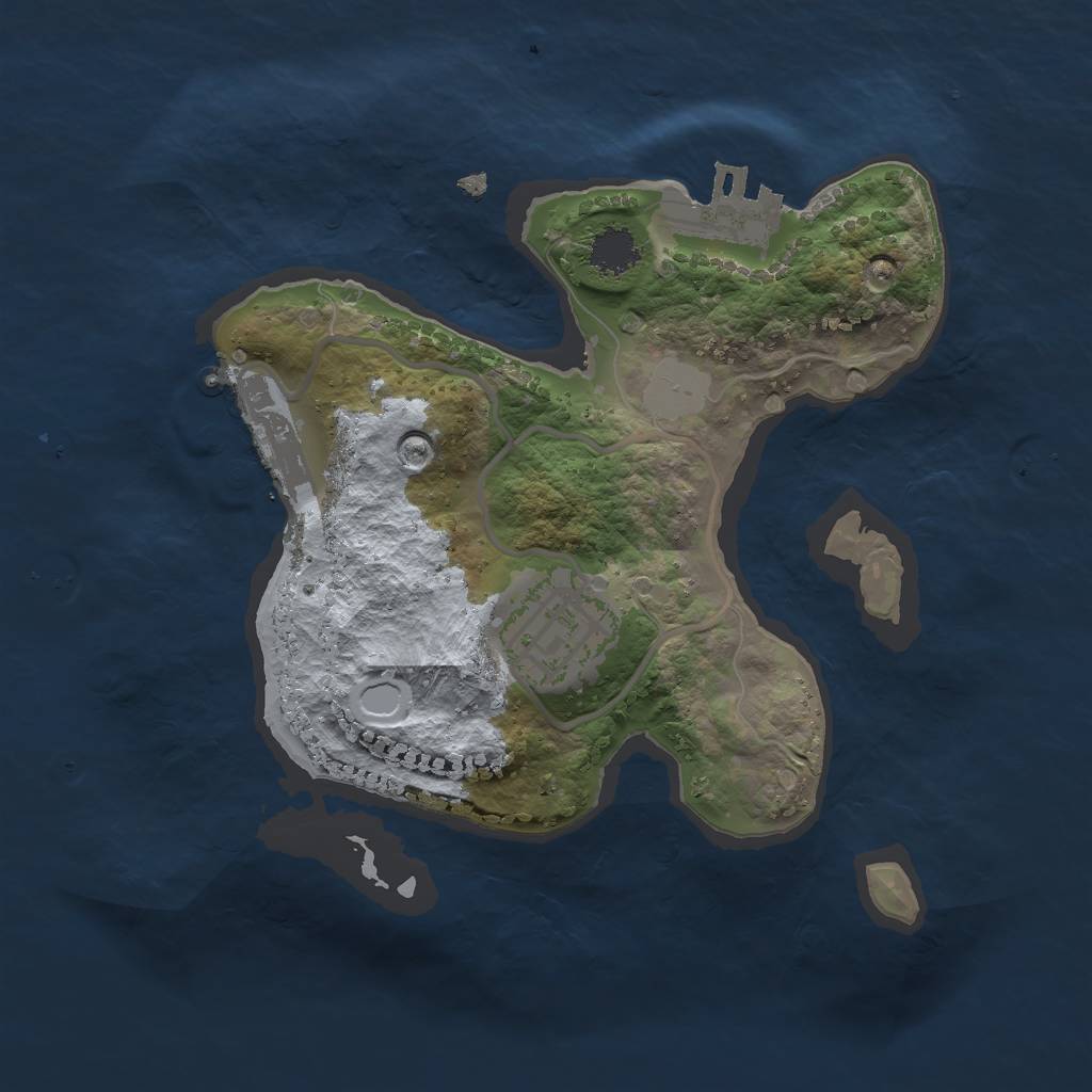 Rust Map: Procedural Map, Size: 2000, Seed: 1291080878, 8 Monuments