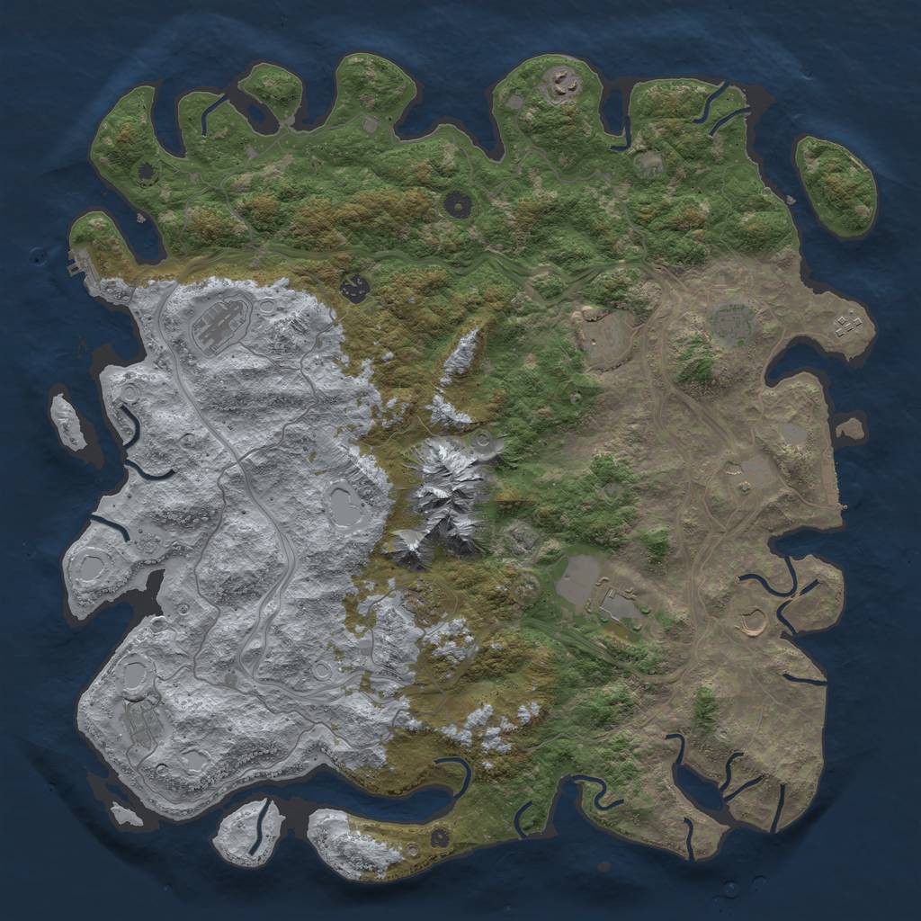 Rust Map: Procedural Map, Size: 5000, Seed: 98485, 20 Monuments