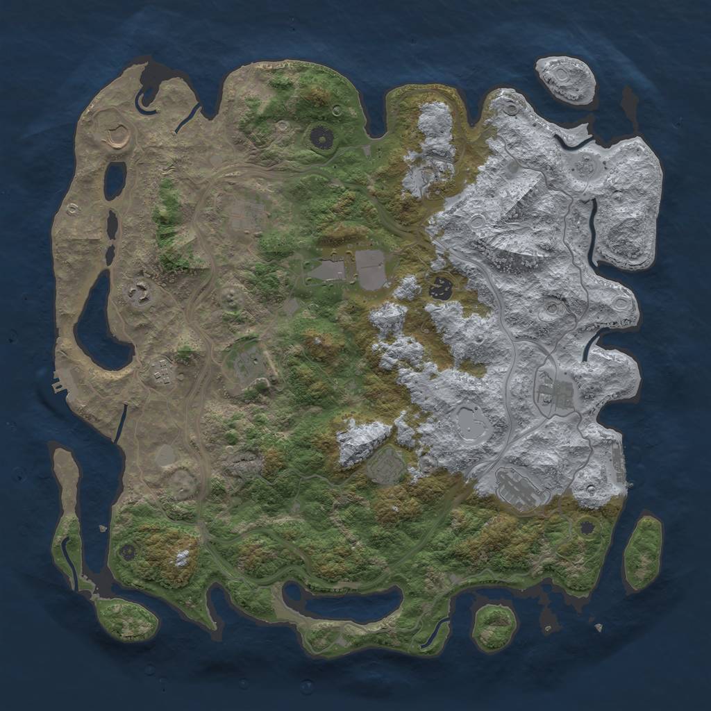 Rust Map: Procedural Map, Size: 4500, Seed: 23104153, 20 Monuments