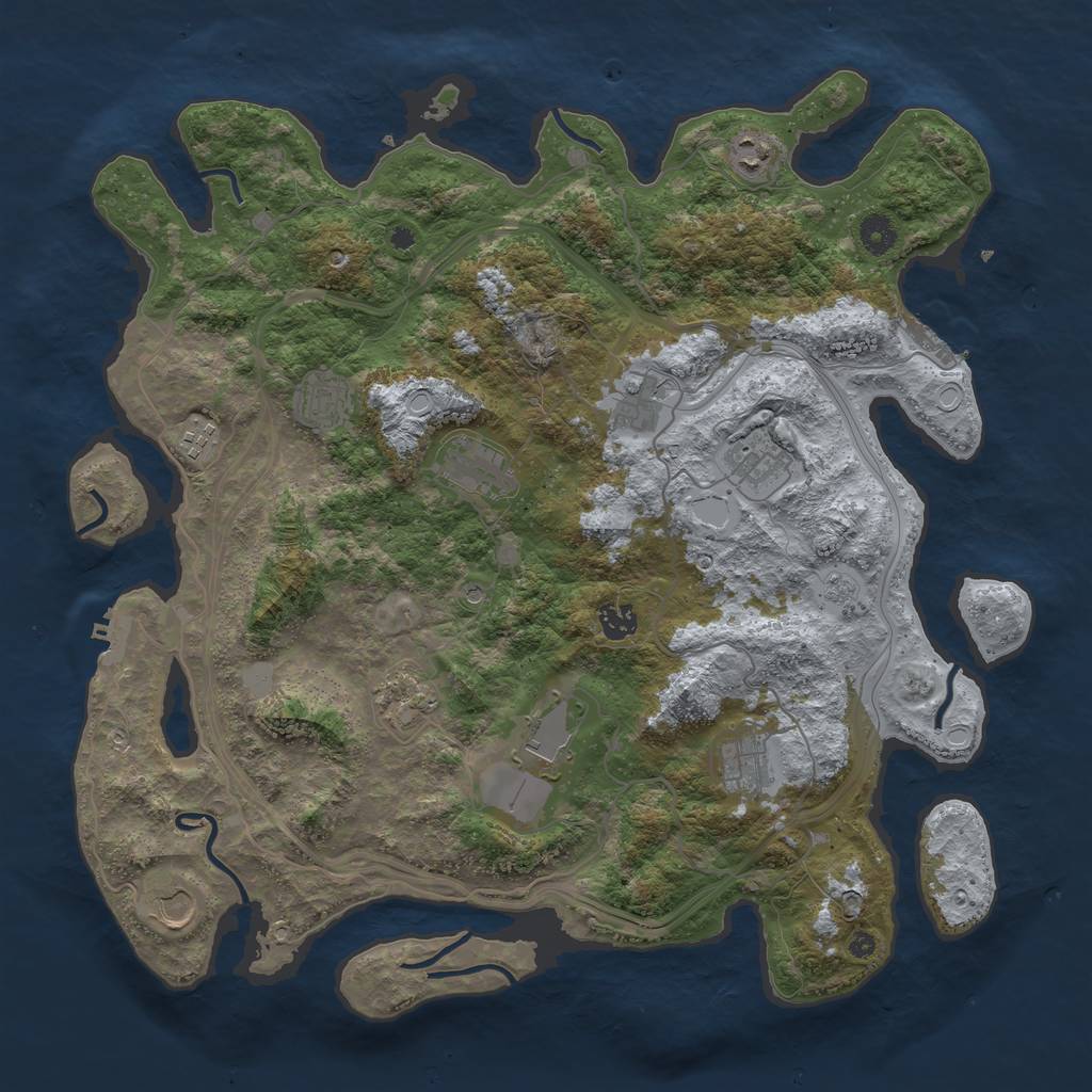 Rust Map: Procedural Map, Size: 4250, Seed: 406771721, 20 Monuments