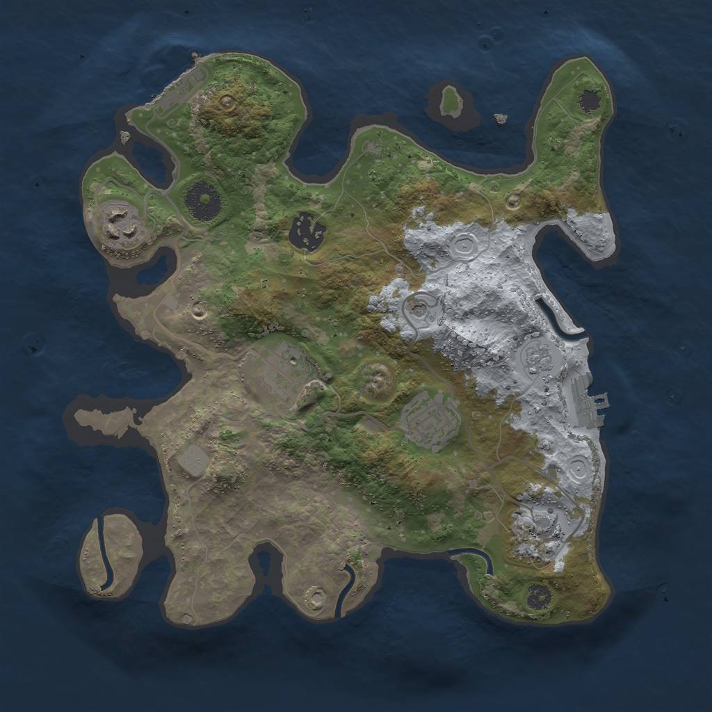 Rust Map: Procedural Map, Size: 2916, Seed: 222090931, 14 Monuments