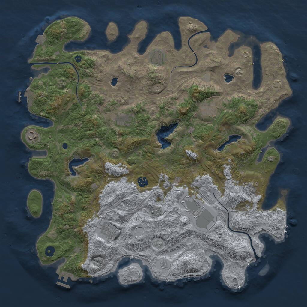 Rust Map: Procedural Map, Size: 4500, Seed: 195318520, 15 Monuments