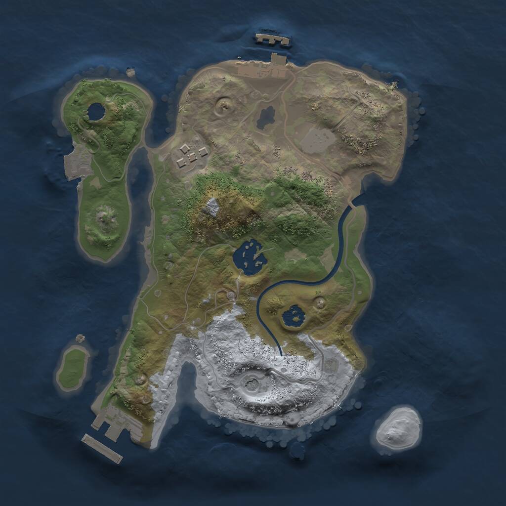 Rust Map: Procedural Map, Size: 2300, Seed: 3333657, 6 Monuments