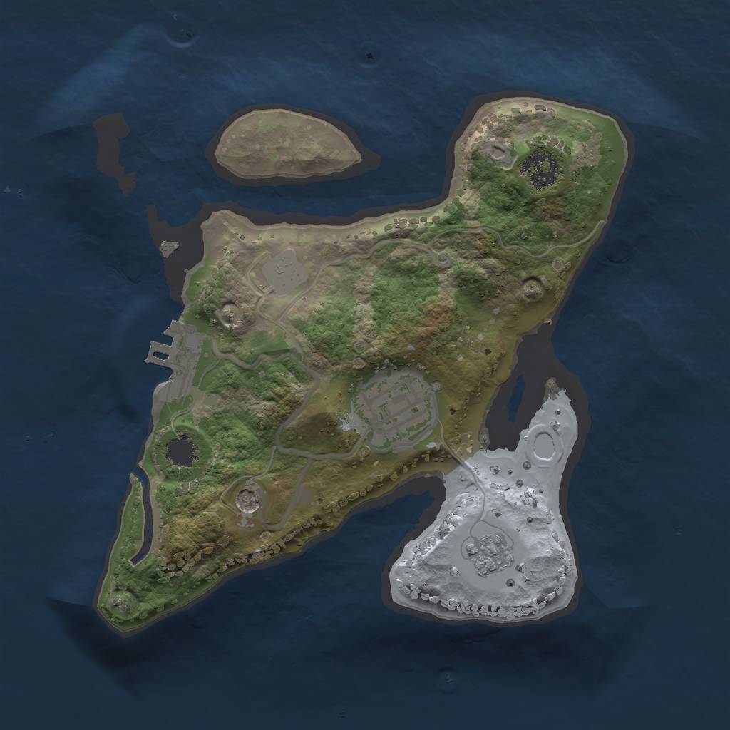 Rust Map: Procedural Map, Size: 2000, Seed: 2008, 9 Monuments