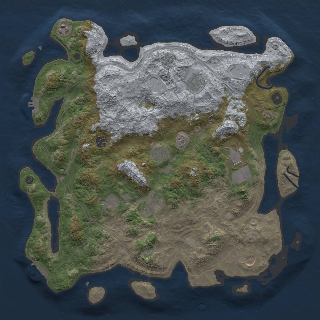 Rust Map: Procedural Map, Size: 4250, Seed: 8291, 18 Monuments