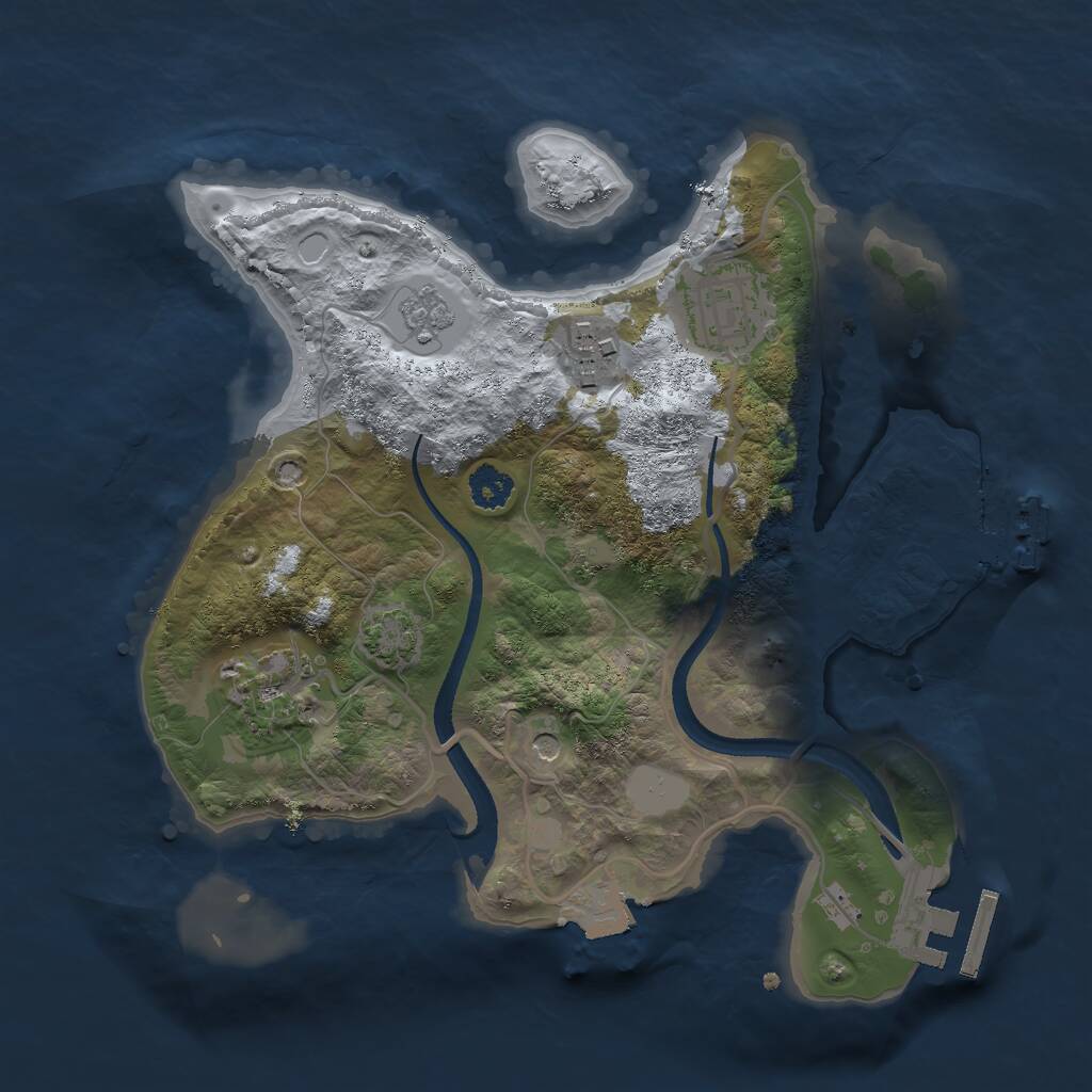 Rust Map: Procedural Map, Size: 2500, Seed: 112332567, 9 Monuments