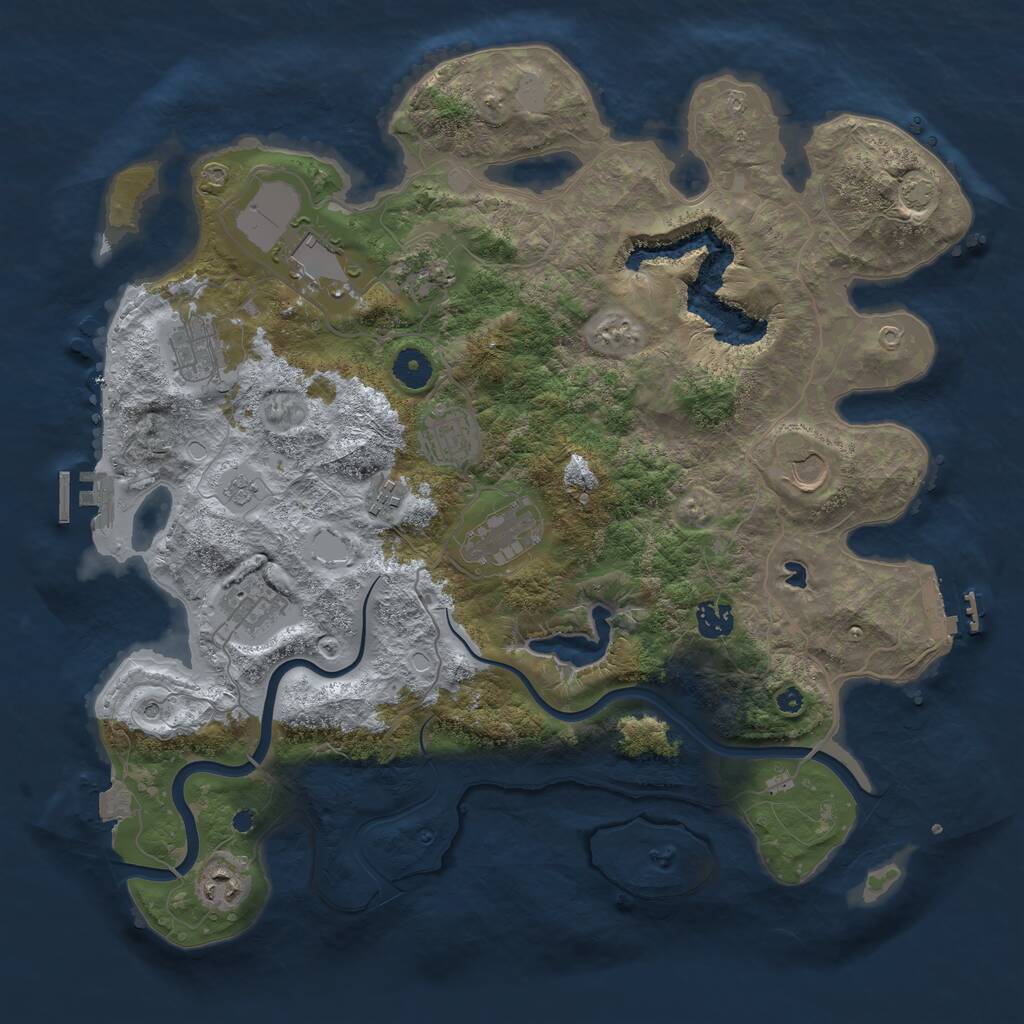 Rust Map: Procedural Map, Size: 4000, Seed: 4235426, 16 Monuments