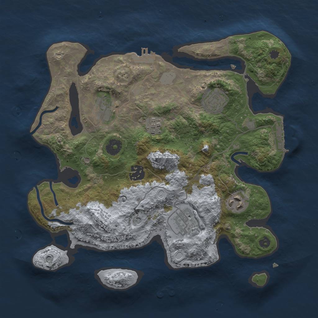 Rust Map: Procedural Map, Size: 3000, Seed: 772972, 14 Monuments