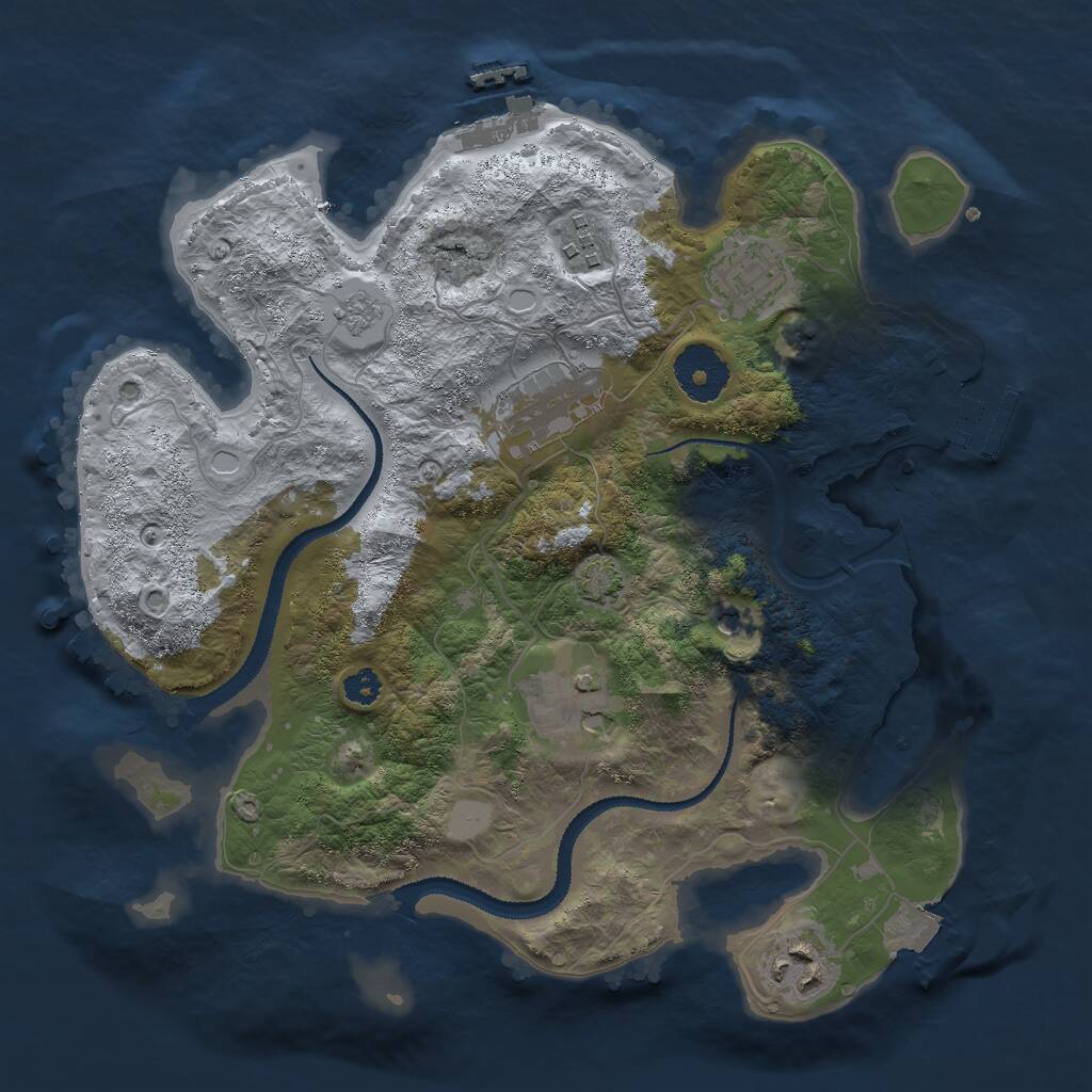 Rust Map: Procedural Map, Size: 3000, Seed: 32146, 11 Monuments