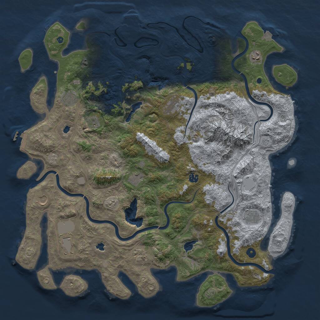Rust Map: Procedural Map, Size: 5000, Seed: 2025328996, 17 Monuments