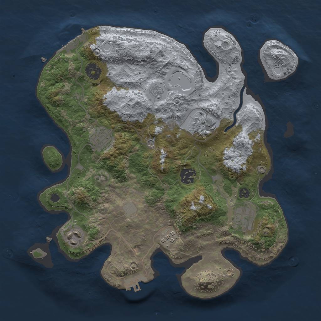 Rust Map: Procedural Map, Size: 3000, Seed: 489862, 15 Monuments