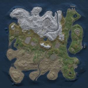 Thumbnail Rust Map: Procedural Map, Size: 3500, Seed: 745251313, 14 Monuments