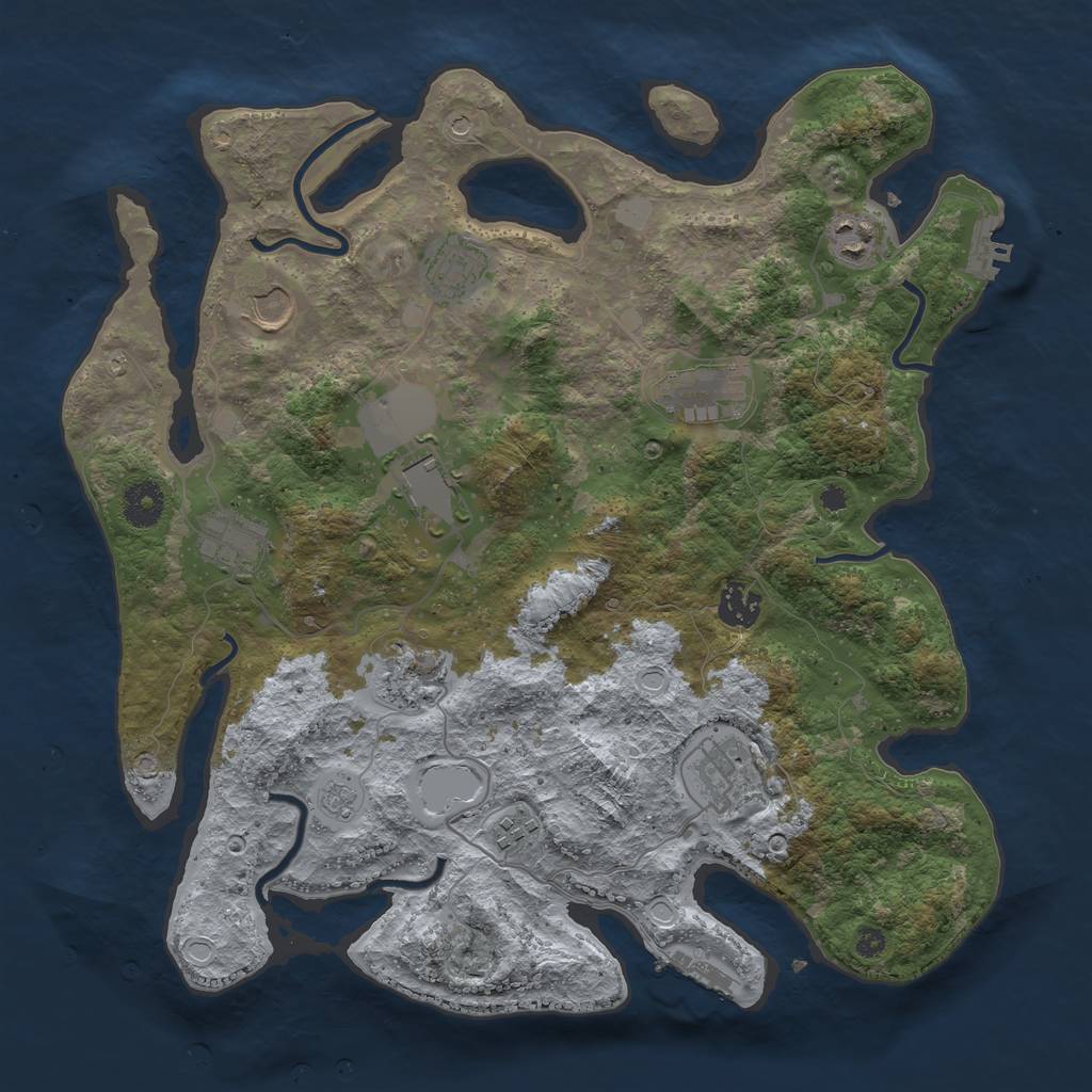 Rust Map: Procedural Map, Size: 3700, Seed: 13918, 19 Monuments