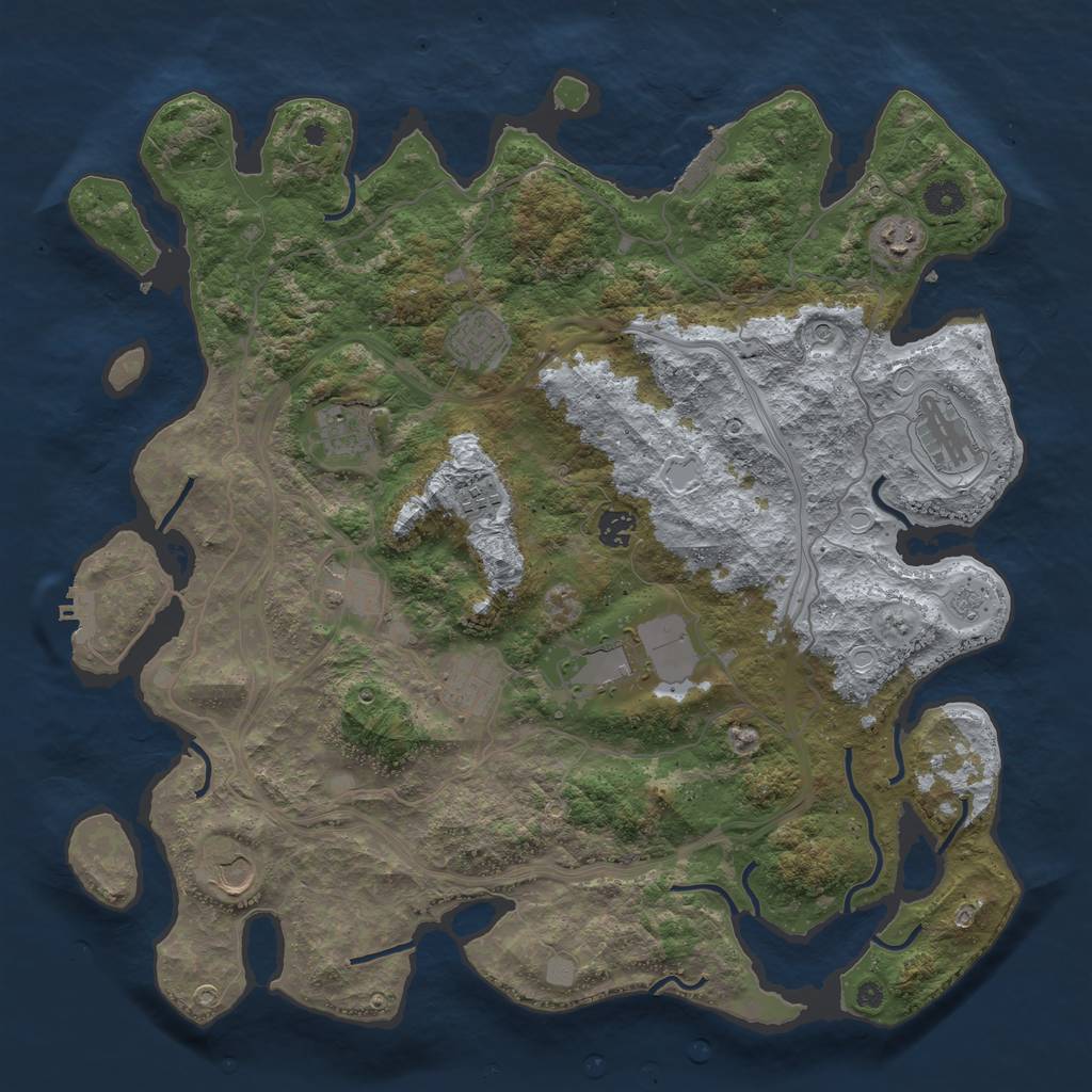 Rust Map: Procedural Map, Size: 4250, Seed: 733586685, 19 Monuments