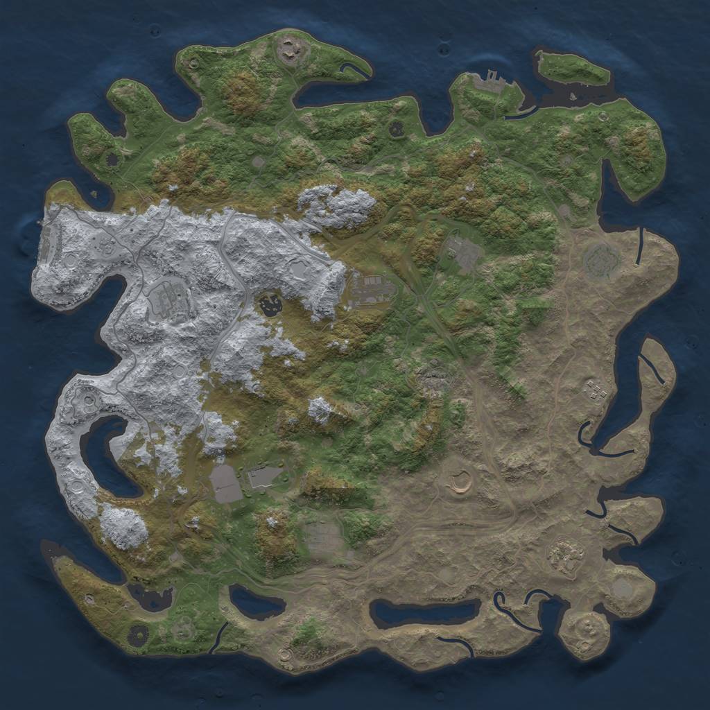 Rust Map: Procedural Map, Size: 4800, Seed: 1320317229, 20 Monuments