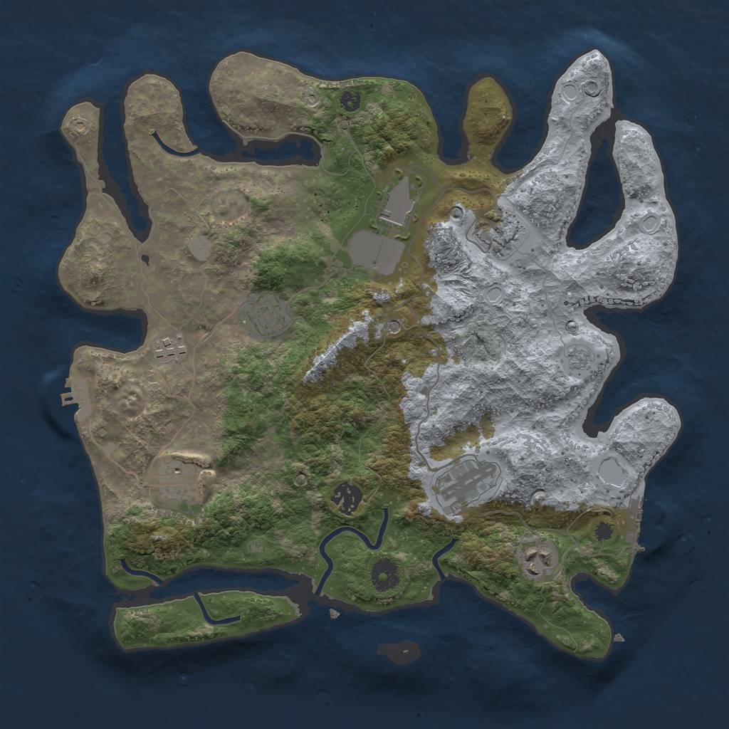 Rust Map: Procedural Map, Size: 3600, Seed: 17237, 15 Monuments