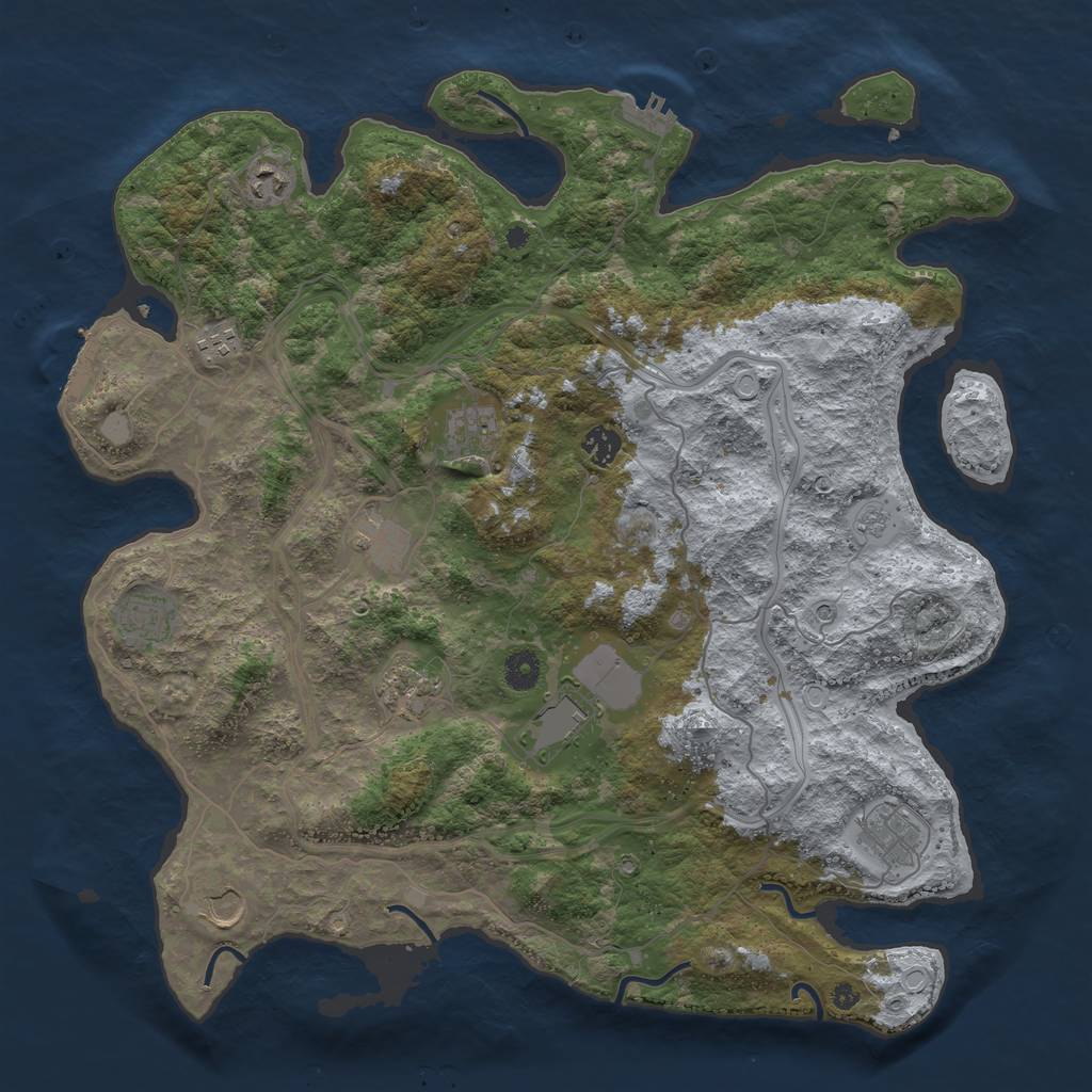 Rust Map: Procedural Map, Size: 4250, Seed: 458947531, 19 Monuments