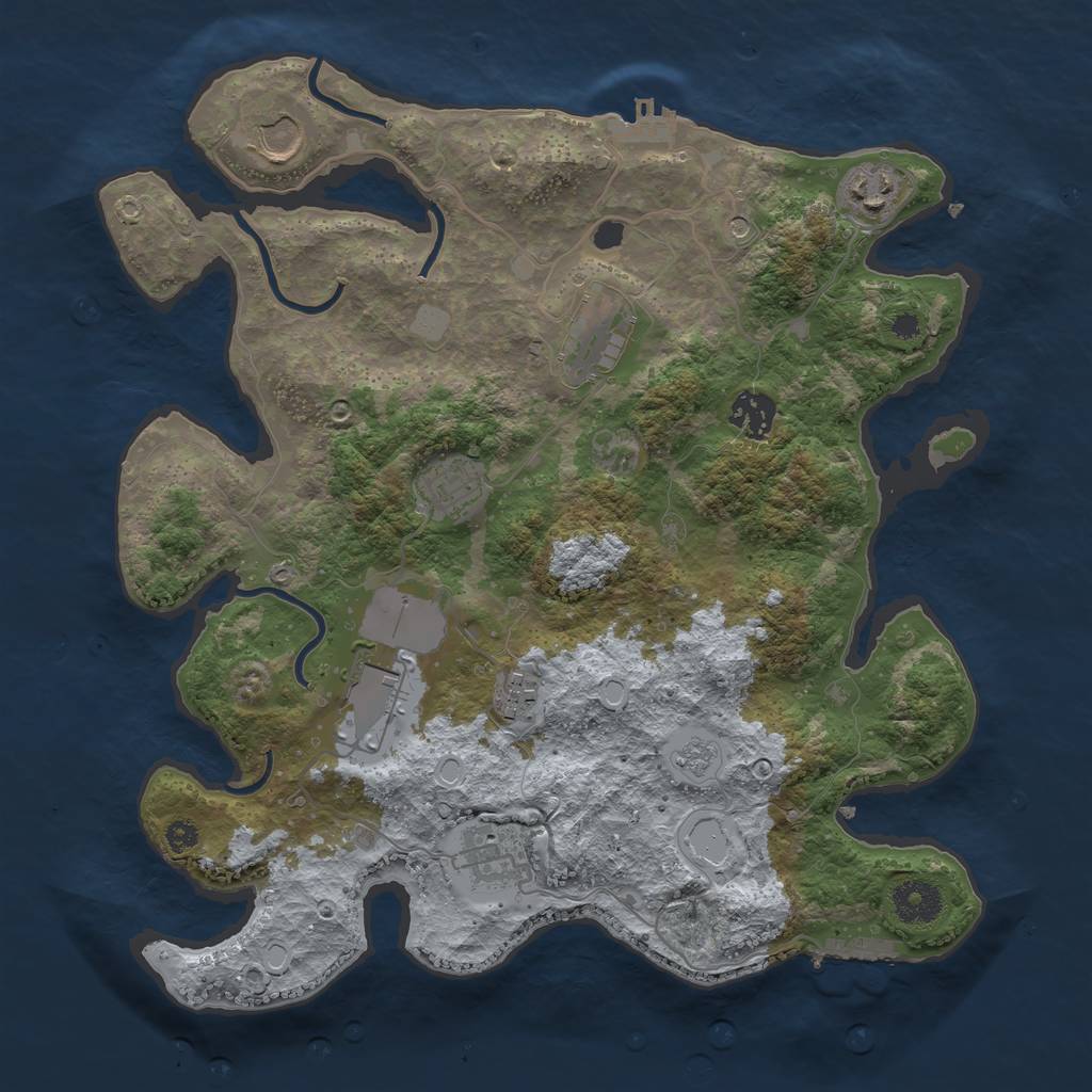 Rust Map: Procedural Map, Size: 3500, Seed: 767147004, 15 Monuments