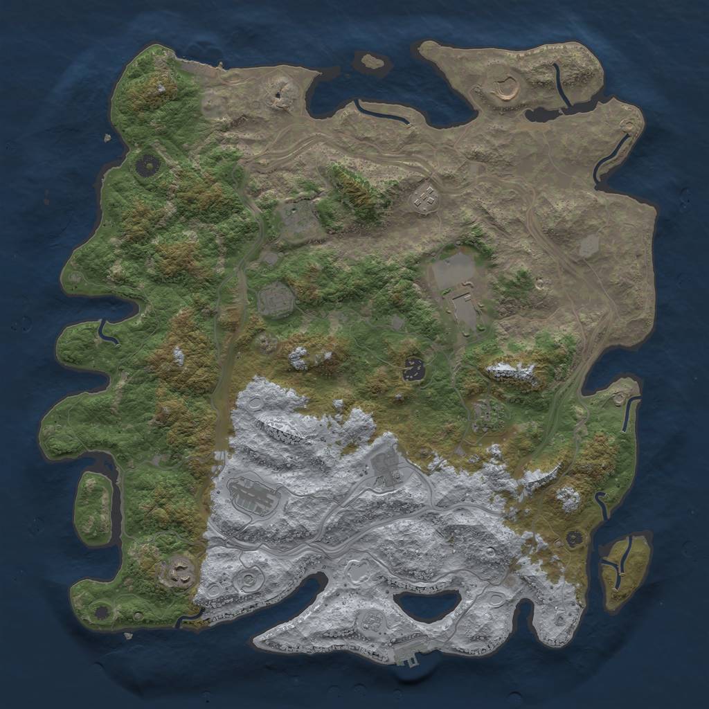 Rust Map: Procedural Map, Size: 4500, Seed: 311872364, 17 Monuments